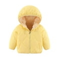 thumbnail image 1 of BLVB Toddler Baby Boys Girls Fleece Lined Hooded Jackets Full Zip Cute Winter Warm Thick Guilted Coats Outerwear, 1 of 6