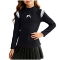 thumbnail image 1 of BLVB Toddler Baby Girls Mock Neck Shirts Long Sleeve Thermal T-Shirt Kids Soft Base Layer Ruffle Pullover Tops(Black,3-4 Years), 1 of 6