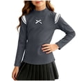 thumbnail image 1 of BLVB Toddler Baby Girls Mock Neck Shirts Long Sleeve Thermal T-Shirt Kids Soft Base Layer Ruffle Pullover Tops(Gray,3-4 Years), 1 of 6