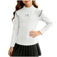 thumbnail image 1 of BLVB Toddler Baby Girls Mock Neck Shirts Long Sleeve Thermal T-Shirt Kids Soft Base Layer Ruffle Pullover Tops(White,2-3 Years), 1 of 6