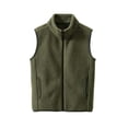 thumbnail image 1 of BLVB Toddler Boys Girls Fleece Vest Teen Kids Comfy Zipper Jacket Sleevless Fall Winter Warm Outerwear with Pockets 3-15Y(Army Green,14-15 Years), 1 of 5