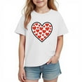 thumbnail image 1 of BLVB Toddler Boys Girls Valentine's Day Shirts Cute Hearts Graphic T-Shirt Kids Short Sleeve Tees Tops 3-10 Years, 1 of 7
