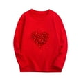 thumbnail image 1 of BLVB Toddler Boys Girls Valentine's Day T-Shirt Unisex Long Sleeve Tees Heart Graphic Kids Tops 3-10 Years, 1 of 2