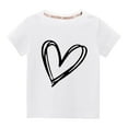 thumbnail image 1 of BLVB Toddler Boys Girls Valentine's Day T-Shirts Kids Casual Round Neck Heart Printed Short Sleeve Tops Graphic Tees, 1 of 3