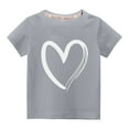 thumbnail image 1 of BLVB Toddler Boys Girls Valentine's Day T-Shirts Kids Casual Round Neck Heart Printed Short Sleeve Tops Graphic Tees, 1 of 3