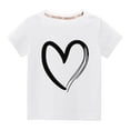 thumbnail image 1 of BLVB Toddler Boys Girls Valentine's Day T-Shirts Kids Casual Round Neck Heart Printed Short Sleeve Tops Graphic Tees, 1 of 3