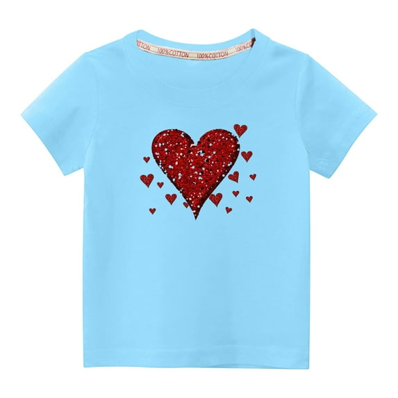 BLVB Toddler Girl Boy Valentines Day Shirt Cute Heart T-Shirts Tops Unisex Kids Valentine's Day Shirts 3t - 10t