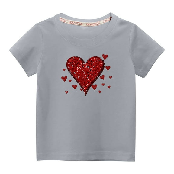 BLVB Toddler Girl Boy Valentines Day Shirt Cute Heart T-Shirts Tops Unisex Kids Valentine's Day Shirts 3t - 10t