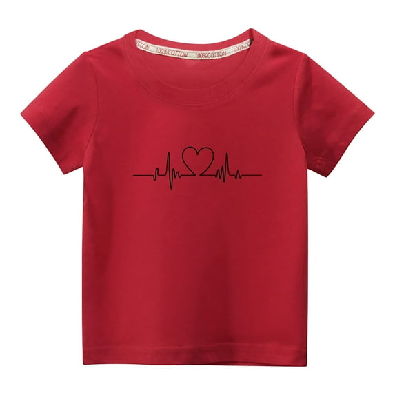 BLVB Toddler Girl Boy Valentines Day Shirt Cute Heart T-Shirts Tops Unisex Kids Valentine's Day Shirts 3t - 10t