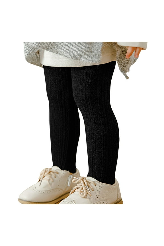 Toddler Girls Tights Seamless Thick Cable Knit Cotton Leggings Pants Stockings Pantyhose for 2-12 Years