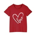thumbnail image 1 of BLVB Toddler Kids Valentine's Day Shirts Boys Girls Cute Love Heart Graphic T-Shirt Short Sleeve Tee Tops 3-10 Years, 1 of 6