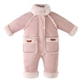thumbnail image 1 of BLVB Toddler Snow Suit Infant Baby Boys Girls Coats Sherpa Fleece Lined Rompers Long Sleeve Warm Jumpsuit Winter Clothes(Pink,1-2 Years), 1 of 6