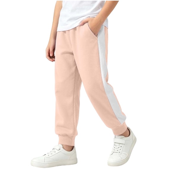 BLVB Toddler and Kids Boys Girls Sweatpants Joggers Active Soft Running Pants with Pockets Workout Clothes(Pink,7-8 Years)