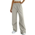 thumbnail image 1 of BLVB Track Pants for Women Low Rise Drawstring Baggy Wide Leg Cargo Pants Jogger Sweatpants for Women, 1 of 4
