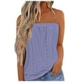 thumbnail image 1 of BLVB Tube Top for Womens Strapless Tank Tops Loose Bandeau Sleeveless Backless Shirt Blouse Summer Beach Vacation, 1 of 5
