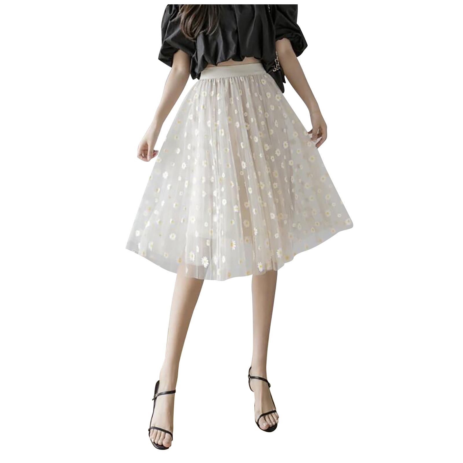 Women's Tulle Skirt Tiered Layered Mesh Polka Dots Tutu Skirts