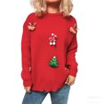 thumbnail image 1 of BLVB Ugly Christmas Sweater Women Crewneck Cute Knitted Sweater Pullover for Holiday Party Christmas Gifts for Women, 1 of 7