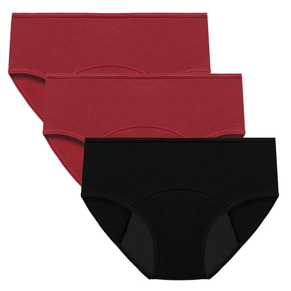 BLVB Underwear for Women, Leakproof Period Underwear for Women High-Cut Period Panties Soft Briefs 3 Pack