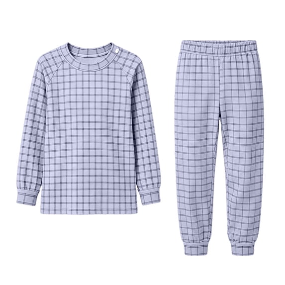 BLVB Unisex Kids Pajamas Set for Toddler Baby Boys Girls Soft Breathable Sleepwear Shirt and Pant 2PCS Pjs Set Classic Loungewear Set(Blue,2-3Years)