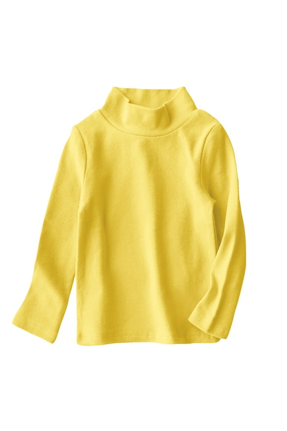 Unisex Kids Soft Cotton Pullover Long Sleeve T-Shirt Turtleneck Tees Tops for Girls or Boys (1-11 Years)