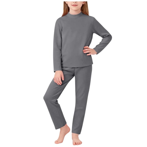 BLVB Unisex Kids Thermal Underwear Sets Long Johns Set Winter Base Layer Top Bottom Warm Set Boys Girls for Cold Weather