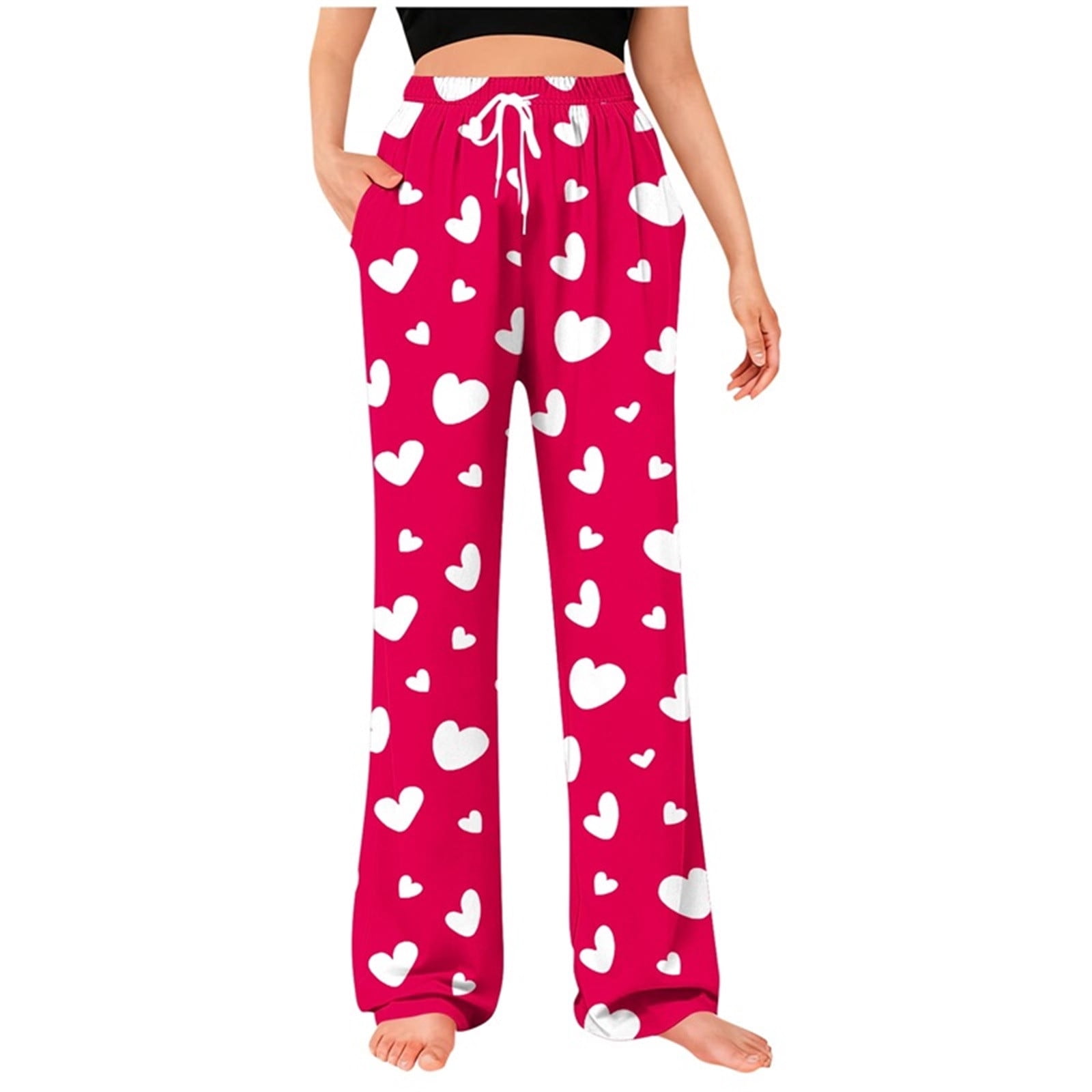 BLVB Unisex Mens Womens Cute Heart Print Pj Pants Valentine's Day ...