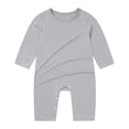 thumbnail image 1 of BLVB Unisex Newborn Baby Pajama Jumpsuit Long Sleeve Baby Outfit Soft Comfortable Pjs Rompers for Boys and Girls(Gray,3-6 Months), 1 of 8