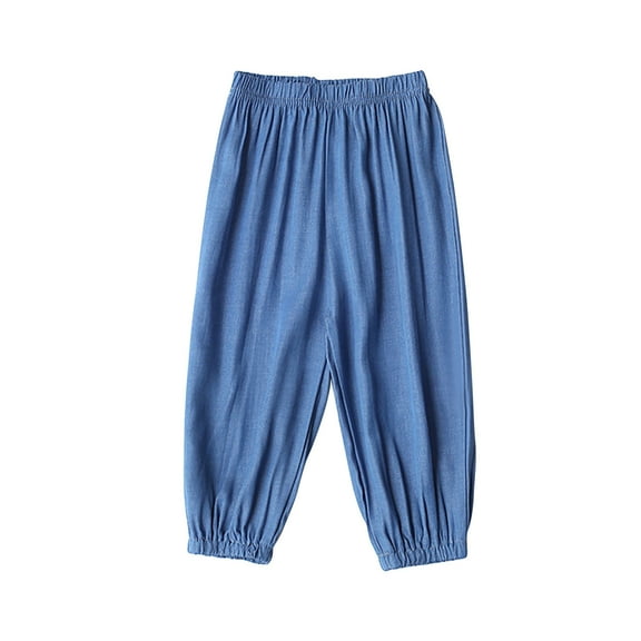 BLVB Unisex Summer Clothes Toddler Kids Baby Boy Girl Cinch Bottom Pants Loose Lightweight Harem Long Pants Bloomers