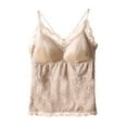 thumbnail image 1 of BLVB V Neck Camisoles for Women Lace Cami Undershirt Spaghetti Strap Lace Tank Tops with Removable Chest Pad, 1 of 2
