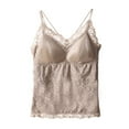 thumbnail image 1 of BLVB V Neck Camisoles for Women Lace Cami Undershirt Spaghetti Strap Lace Tank Tops with Removable Chest Pad, 1 of 2
