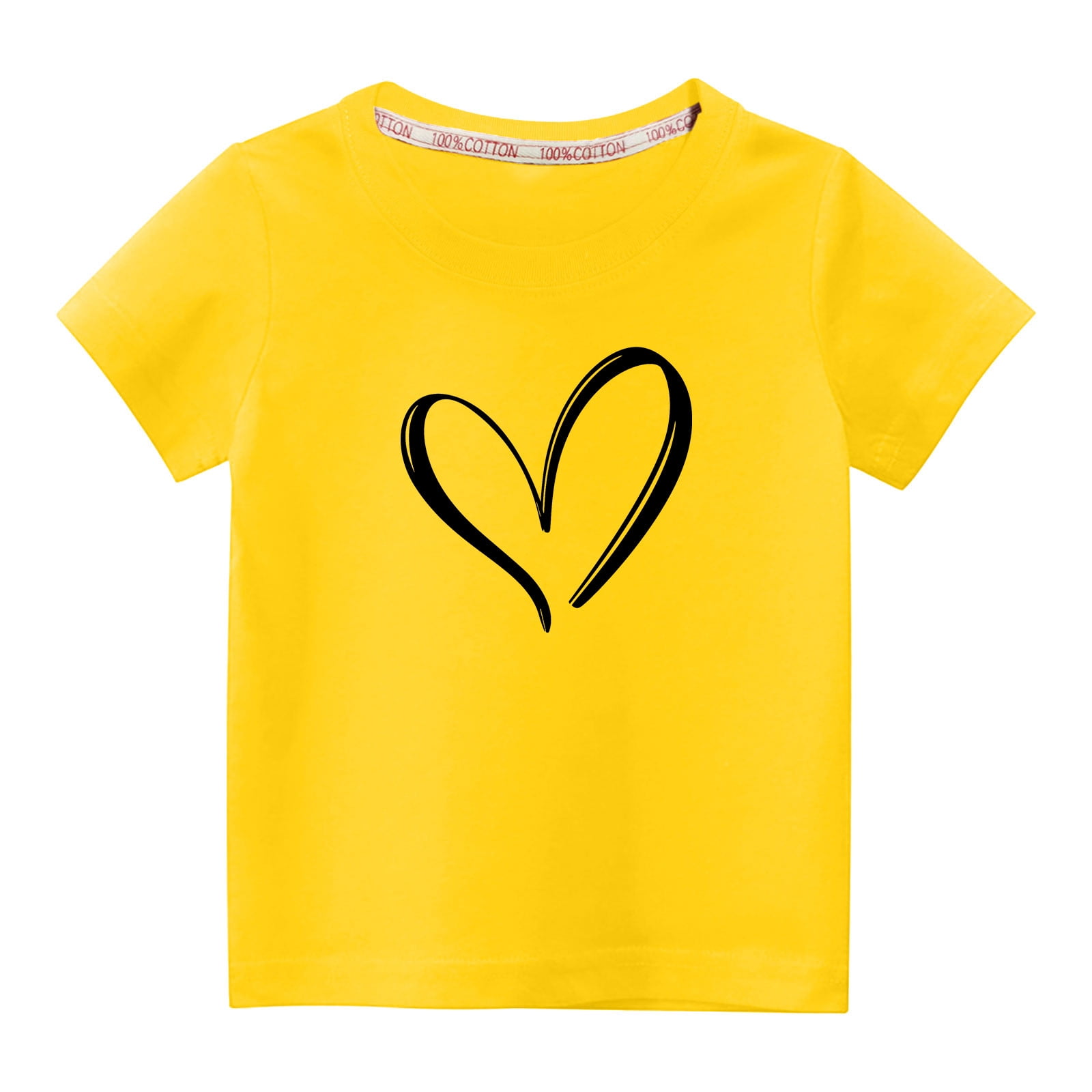 Kids Playful Watercolor Heart Graphic Long Sleeve Shirt for Valentine's Day