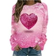 thumbnail image 1 of BLVB Valentine's Day Sweatshirt Women Heart Grahic Long Sleeve Crewneck Shirt Casual Valentines Gifts Pullover Tops, 1 of 4