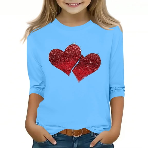 BLVB Valentines Day Shirt for Boys Girls Valentine Heart Graphic Tshirts Kids Valentine's Day Outfit Love Tee Tops 3-12T