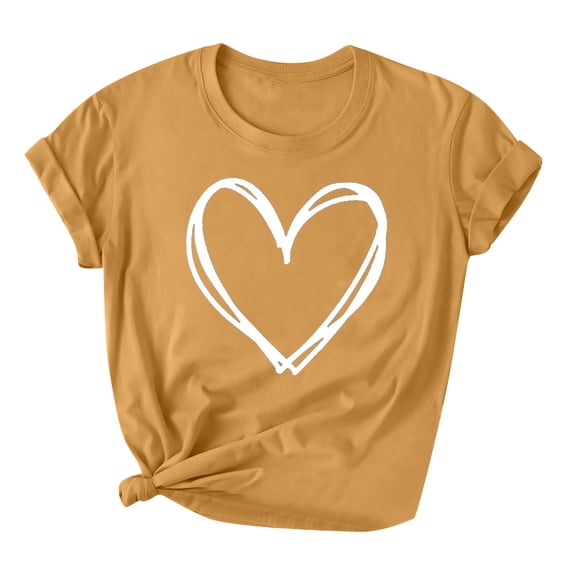 BLVB Valentines Day Shirts Women Cute Heart Graphic Tees Shirts Valentines Gifts Short Sleeve Crewneck Tee Tops