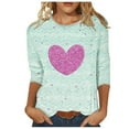 thumbnail image 1 of BLVB Valentines Day Shirts Women Heart Graphic Valentines Day T Shirts 3/4 Sleeve Casual Crewneck Tops Blouses, 1 of 5