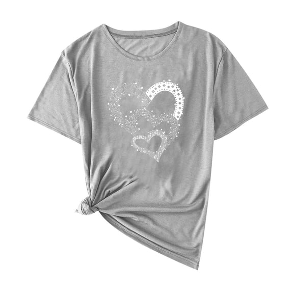 BLVB Valentines Day Shirts for Women Cute Love Heart Graphic T Shirt Valentine's Tee Shirt Casual Short Sleeve Tops Valentines Gifts for Her