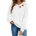 thumbnail image 1 of BLVB Valentines Day Sweatshirt for Women Love Heart Long Sleeve Shirts Casual Crewneck Loose Valentine Pullover Tops Gifts for Ladies, 1 of 7
