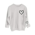 thumbnail image 1 of BLVB Valentines Day Sweatshirt for Women Love Heart Print Shirts Casual Valentine Pullover Long Sleeve Holiday Tops, 1 of 7