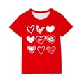 thumbnail image 1 of BLVB Valentines Shirts for Kids Girls Boys Tops Summer Short Sleeve Heart Print Shirt Blouses Spring Summer Shirts 3-14 T, 1 of 4