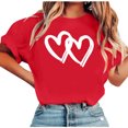 thumbnail image 1 of BLVB Valentines Shirts for Women Cute Love Heart Shirt Valentine T Shirt Red Short Sleeve Crewneck Casual Hearts Tops, 1 of 5