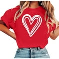 thumbnail image 1 of BLVB Valentines Shirts for Women Cute Love Heart Shirt Valentine T Shirt Red Short Sleeve Crewneck Casual Hearts Tops, 1 of 5