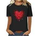thumbnail image 1 of BLVB Valentines Shirts for Women Trendy Short Sleeve Tee Tops Cute Heart Graphic T Shirts Valentines Gifts for Her, 1 of 4