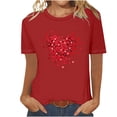 thumbnail image 1 of BLVB Valentines Shirts for Women Trendy Short Sleeve Tee Tops Cute Heart Graphic T Shirts Valentines Gifts for Her, 1 of 4