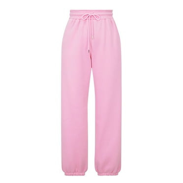 BLVB Wide Leg Sweatpants for Women Elastic High Waisted Drawstring Loose Straight Leg Jogger Pants Trousers with Pockets