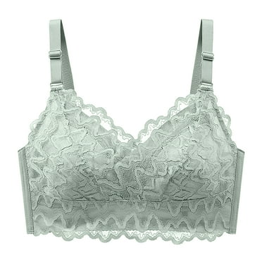 BLVB Wireless Full Coverage Bras for Women Lightly Lined Comfort Lace Bralettes Soft Everyday Bra Green