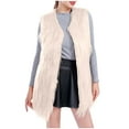 thumbnail image 1 of BLVB Women Trendy Warm Plush Vests Sleeveless Waistcoat Jacket Open Front Outwear for Spring Fall and Winter, 1 of 4