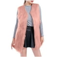 thumbnail image 1 of BLVB Women Trendy Warm Plush Vests Sleeveless Waistcoat Jacket Open Front Outwear for Spring Fall and Winter, 1 of 3