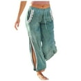 thumbnail image 1 of BLVB Women Casual Elastic High Waist Harem Velvet Pants Loose Fit Side Slit Comfy Velvet Velour Joggers Trousers, 1 of 7