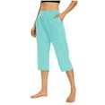 thumbnail image 1 of BLVB Women's Capri Yoga Pants Loose Soft Elastic Waist Workout Sweatpants Causal Lounge Pants with Pockets, 1 of 7