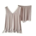 thumbnail image 1 of BLVB Women Cozy Pajama Set Lace Trim Lounge Pj Set V Neck Sleeveless Tank Tops with Shorts Sleepwear Nightwear, 1 of 4
